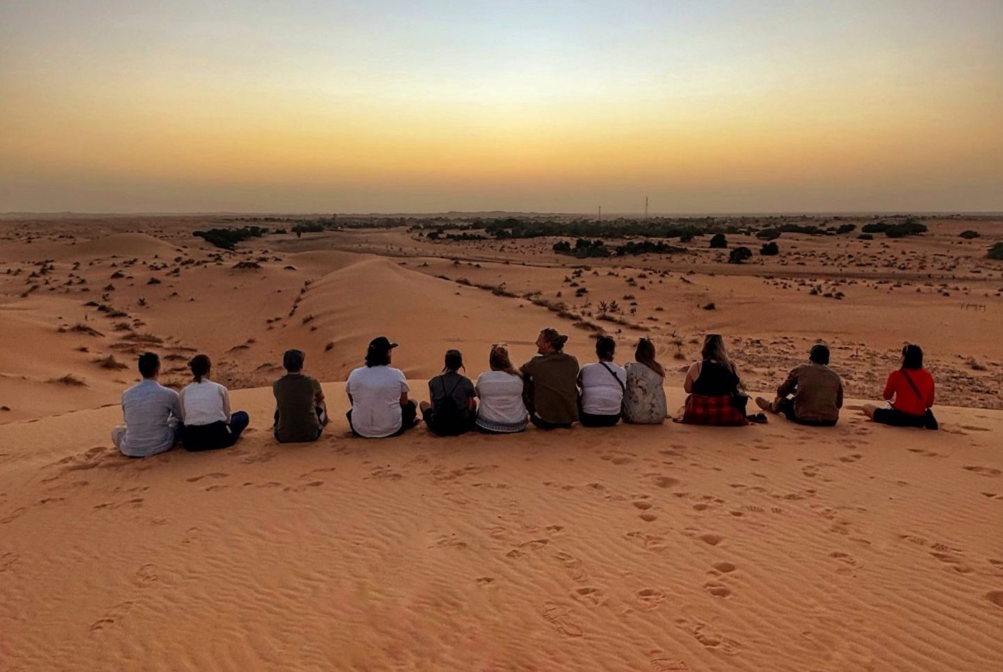 Wüste Sonnenuntergang in chinguetti während des Adventure Camps Mauretanien