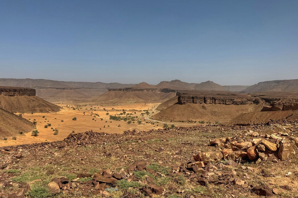 Aussicht auf die Wüste in Terijit